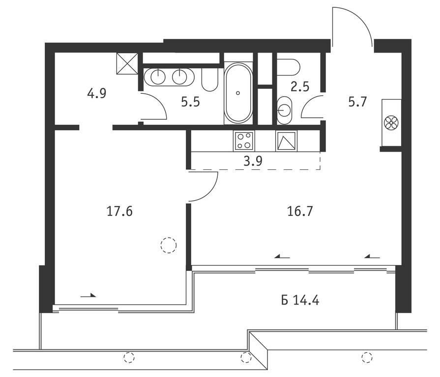 1-BD Apartment Sale, 61.1 sq. m. at Badaevskiy, Kutuzovsky Avenue, 12с3, Moscow, Russia #1 1-BD Apartment Sale, 61.1 sq. m. at Badaevskiy, Kutuzovsky Avenue, 12с3, Moscow, Russia #1