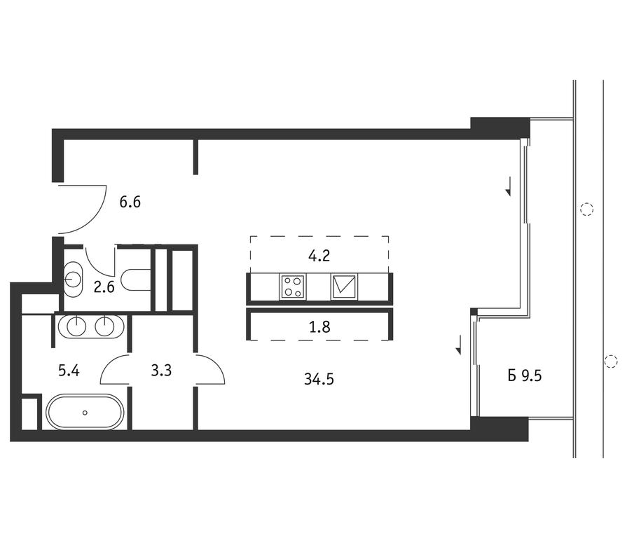 Apartment Sale, 61.3 sq. m. at Badaevskiy, Kutuzovsky Avenue, 12с3, Moscow, Russia #1 Apartment Sale, 61.3 sq. m. at Badaevskiy, Kutuzovsky Avenue, 12с3, Moscow, Russia #1