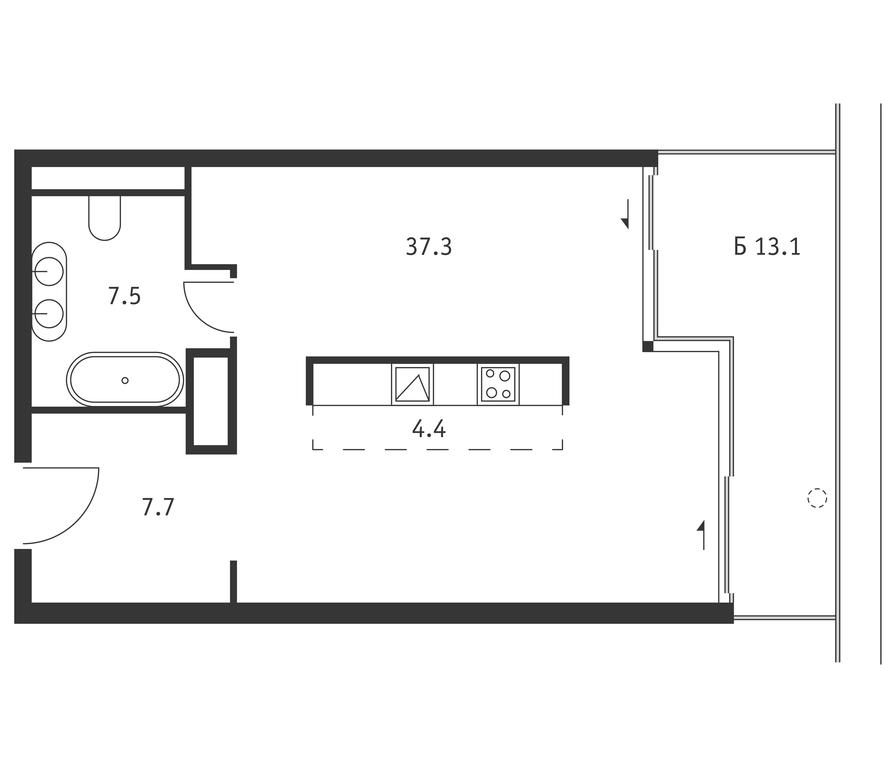 Apartment Sale, 61.3平方米 at Badaevskiy, Kutuzovsky Avenue, 12с3, Moscow, Russia #1 Apartment Sale, 61.3平方米 at Badaevskiy, Kutuzovsky Avenue, 12с3, Moscow, Russia #1