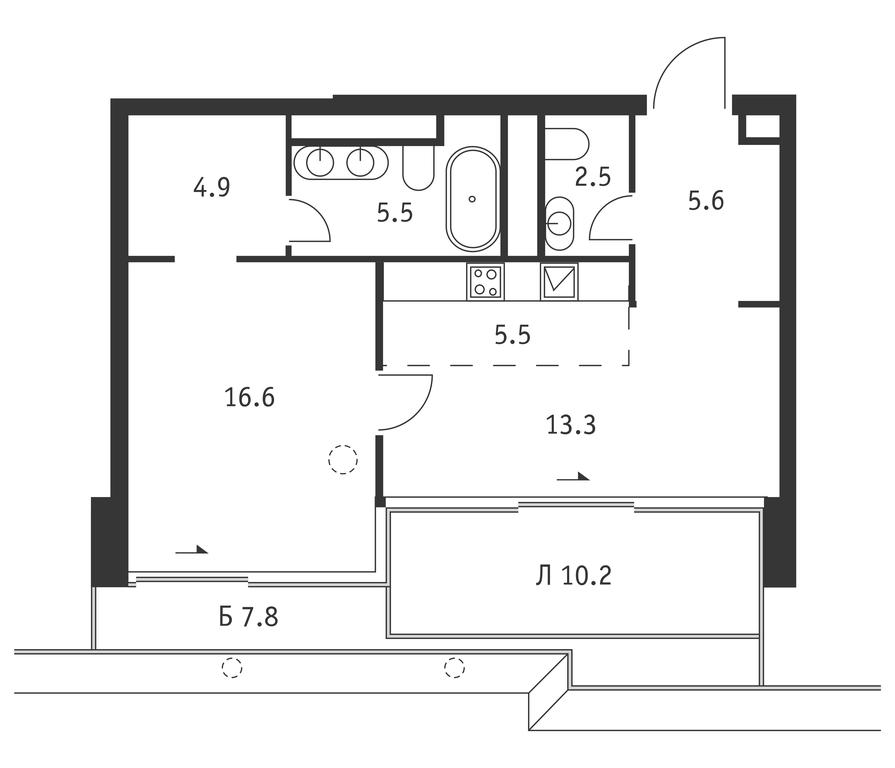 1-BD Apartment Sale, 61.3 sq. m. at Badaevskiy, Kutuzovsky Avenue, 12с3, Moscow, Russia #1 1-BD Apartment Sale, 61.3 sq. m. at Badaevskiy, Kutuzovsky Avenue, 12с3, Moscow, Russia #1