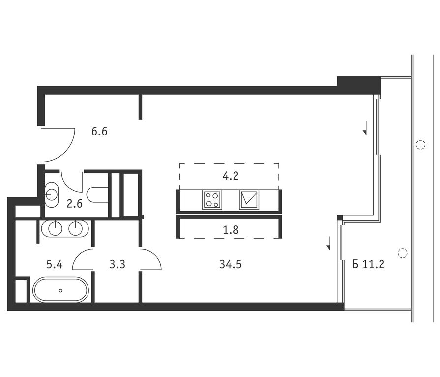 Apartment Sale, 61.8 sq. m. at Badaevskiy, Kutuzovsky Avenue, 12с3, Moscow, Russia #1 Apartment Sale, 61.8 sq. m. at Badaevskiy, Kutuzovsky Avenue, 12с3, Moscow, Russia #1