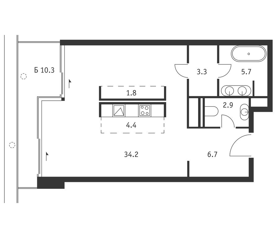 Apartment Sale, 62.1 sq. m. at Badaevskiy, Kutuzovsky Avenue, 12с3, Moscow, Russia #1 Apartment Sale, 62.1 sq. m. at Badaevskiy, Kutuzovsky Avenue, 12с3, Moscow, Russia #1