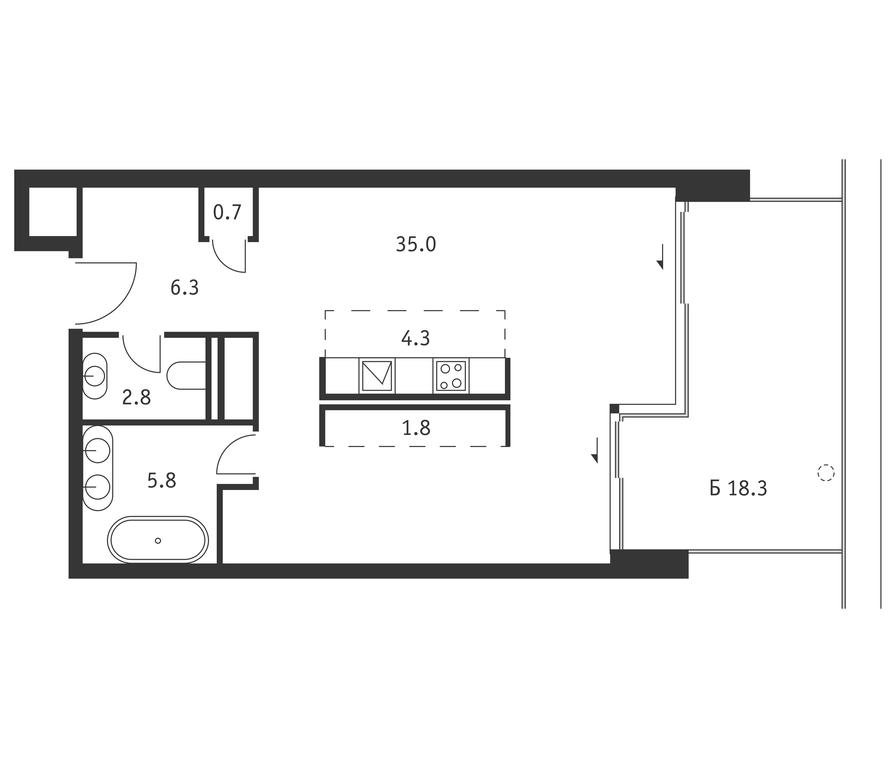 Apartment Sale, 62.2 sq. m. at Badaevskiy, Kutuzovsky Avenue, 12с3, Moscow, Russia #1 Apartment Sale, 62.2 sq. m. at Badaevskiy, Kutuzovsky Avenue, 12с3, Moscow, Russia #1