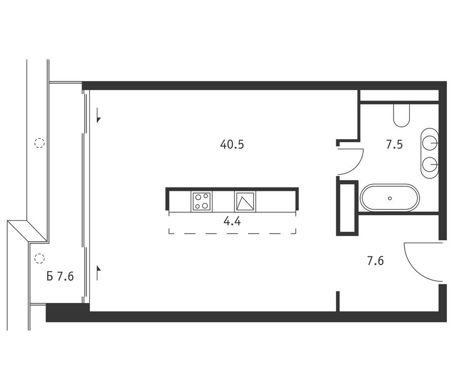 Apartment Sale, 62.3 sq. m. at Badaevskiy, Kutuzovsky Avenue, 12с3, Moscow, Russia #1
