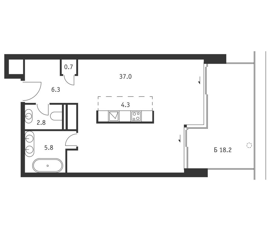 Apartment Sale, 62.4 sq. m. at Badaevskiy, Kutuzovsky Avenue, 12с3, Moscow, Russia #1