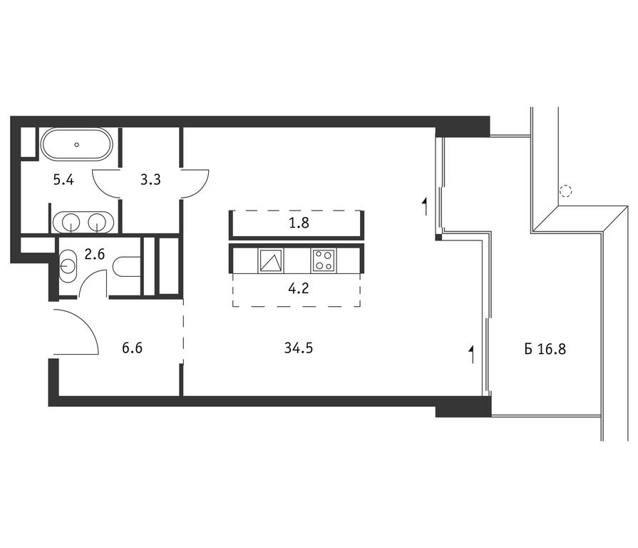 Apartment Sale, 63.4平方米 at Badaevskiy, Kutuzovsky Avenue, 12с3, Moscow, Russia #1 Apartment Sale, 63.4平方米 at Badaevskiy, Kutuzovsky Avenue, 12с3, Moscow, Russia #1