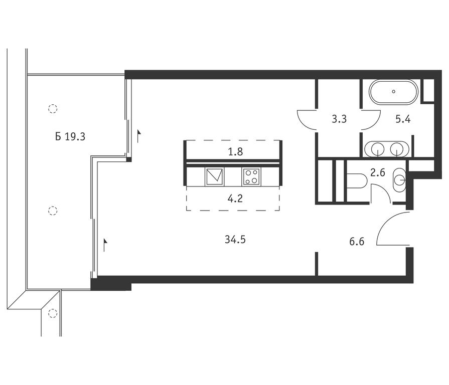 Apartment Sale, 64.2平方米 at Badaevskiy, Kutuzovsky Avenue, 12с3, Moscow, Russia #1 Apartment Sale, 64.2平方米 at Badaevskiy, Kutuzovsky Avenue, 12с3, Moscow, Russia #1