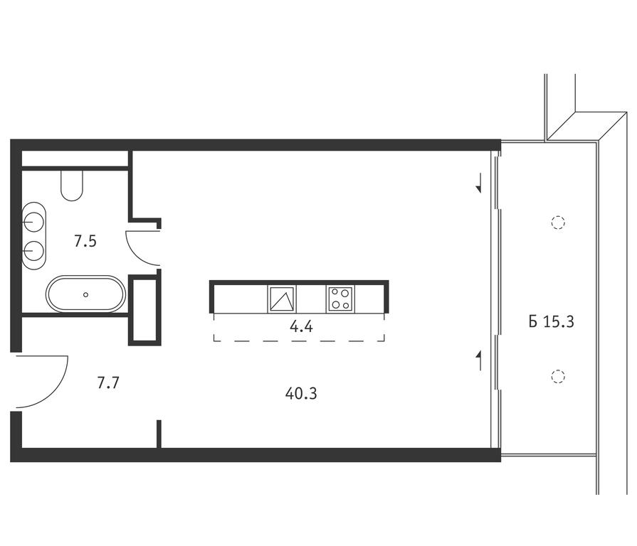 Apartment Sale, 64.5 sq. m. at Badaevskiy, Kutuzovsky Avenue, 12с3, Moscow, Russia #1
