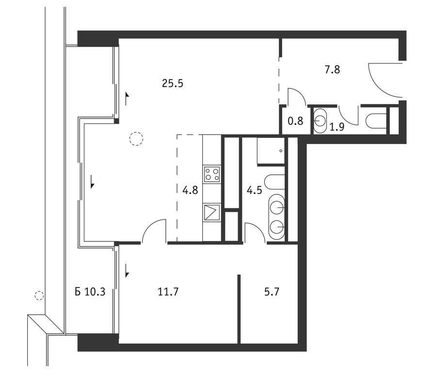 1-BD Apartment Sale, 65.9平方米 at Badaevskiy, Kutuzovsky Avenue, 12с3, Moscow, Russia #1 1-BD Apartment Sale, 65.9平方米 at Badaevskiy, Kutuzovsky Avenue, 12с3, Moscow, Russia #1
