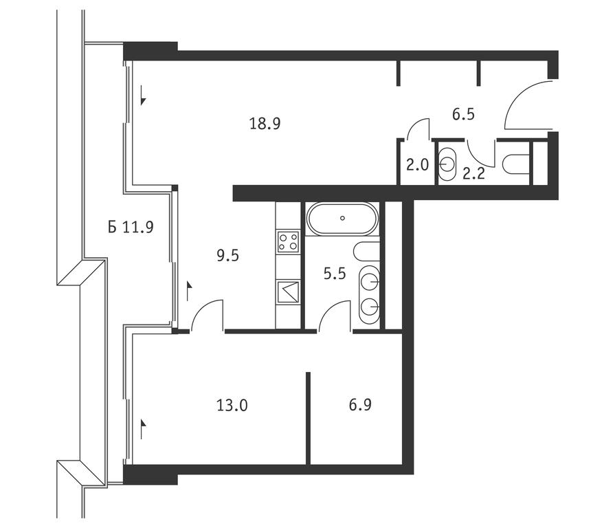 1-BD Apartment Sale, 66.9 sq. m. at Badaevskiy, Kutuzovsky Avenue, 12с3, Moscow, Russia #1 1-BD Apartment Sale, 66.9 sq. m. at Badaevskiy, Kutuzovsky Avenue, 12с3, Moscow, Russia #1