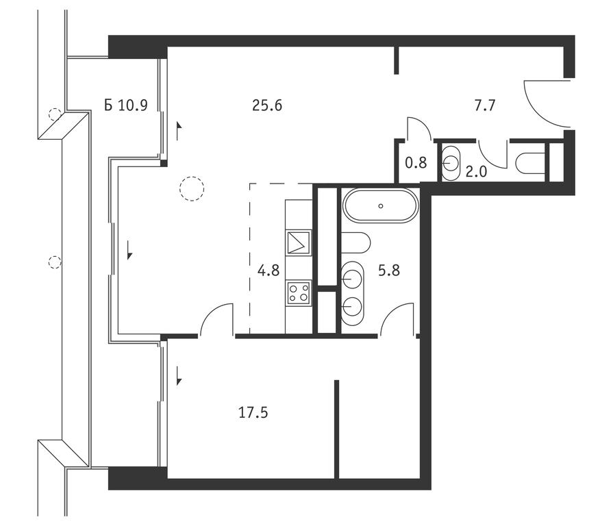 1-BD Apartment Sale, 67.5 sq. m. at Badaevskiy, Kutuzovsky Avenue, 12с3, Moscow, Russia #1 1-BD Apartment Sale, 67.5 sq. m. at Badaevskiy, Kutuzovsky Avenue, 12с3, Moscow, Russia #1