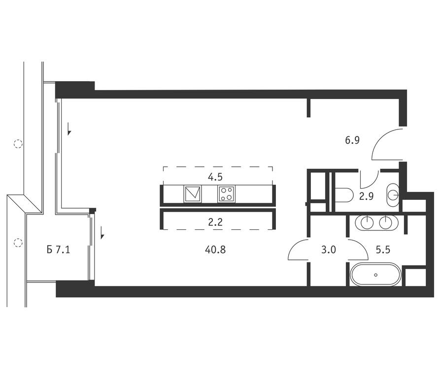 Apartment Sale, 67.9平方米 at Badaevskiy, Kutuzovsky Avenue, 12с3, Moscow, Russia #1 Apartment Sale, 67.9平方米 at Badaevskiy, Kutuzovsky Avenue, 12с3, Moscow, Russia #1