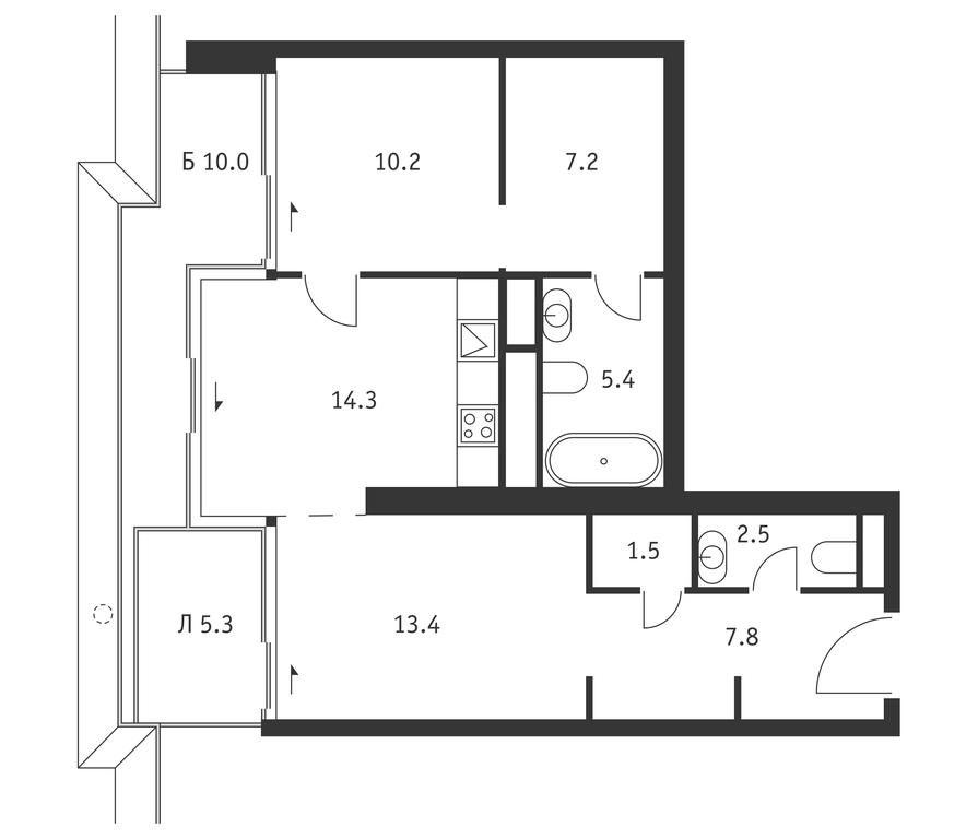 1-BD Apartment Sale, 68平方米 at Badaevskiy, Kutuzovsky Avenue, 12с3, Moscow, Russia #1 1-BD Apartment Sale, 68平方米 at Badaevskiy, Kutuzovsky Avenue, 12с3, Moscow, Russia #1