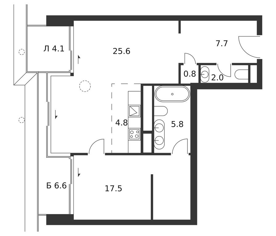 1-BD Apartment Sale, 68.3 sq. m. at Badaevskiy, Kutuzovsky Avenue, 12с3, Moscow, Russia #1 1-BD Apartment Sale, 68.3 sq. m. at Badaevskiy, Kutuzovsky Avenue, 12с3, Moscow, Russia #1