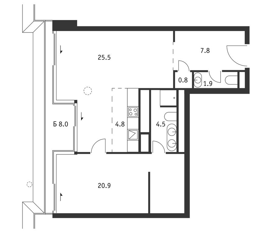 1-BD Apartment Sale, 68.6 sq. m. at Badaevskiy, Kutuzovsky Avenue, 12с3, Moscow, Russia #1 1-BD Apartment Sale, 68.6 sq. m. at Badaevskiy, Kutuzovsky Avenue, 12с3, Moscow, Russia #1