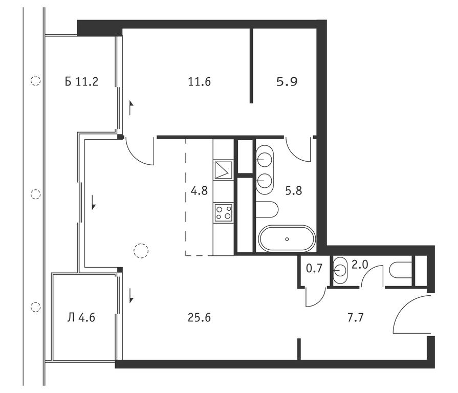 1-BD Apartment Sale, 69.8 sq. m. at Badaevskiy, Kutuzovsky Avenue, 12с3, Moscow, Russia #1 1-BD Apartment Sale, 69.8 sq. m. at Badaevskiy, Kutuzovsky Avenue, 12с3, Moscow, Russia #1