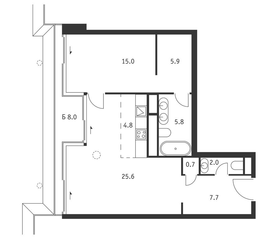 1-BD Apartment Sale, 69.9 sq. m. at Badaevskiy, Kutuzovsky Avenue, 12с3, Moscow, Russia #1 1-BD Apartment Sale, 69.9 sq. m. at Badaevskiy, Kutuzovsky Avenue, 12с3, Moscow, Russia #1