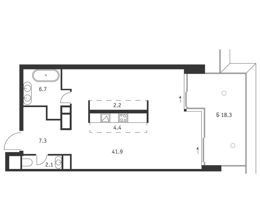 Apartment Sale, 70.1 sq. m. at Badaevskiy, Kutuzovsky Avenue, 12с3, Moscow, Russia #1 Apartment Sale, 70.1 sq. m. at Badaevskiy, Kutuzovsky Avenue, 12с3, Moscow, Russia #1