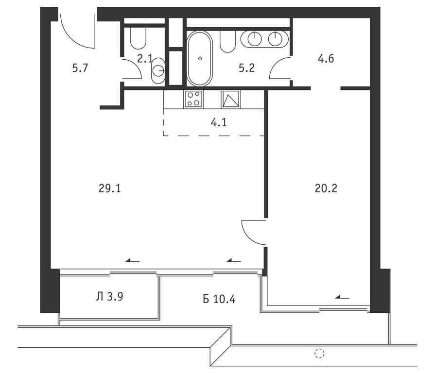 1-BD Apartment Sale, 76.1 sq. m. at Badaevskiy, Kutuzovsky Avenue, 12с3, Moscow, Russia #1 1-BD Apartment Sale, 76.1 sq. m. at Badaevskiy, Kutuzovsky Avenue, 12с3, Moscow, Russia #1