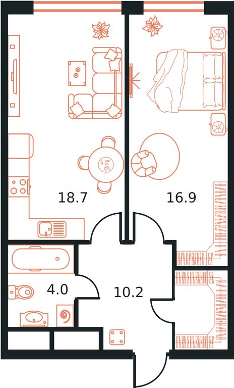 2-BD Apartment Sale, 49.8 sq. m. at West Tower, Aminyevskoye Highway, 6, Moscow, Russia #1 2-BD Apartment Sale, 49.8 sq. m. at West Tower, Aminyevskoye Highway, 6, Moscow, Russia #1