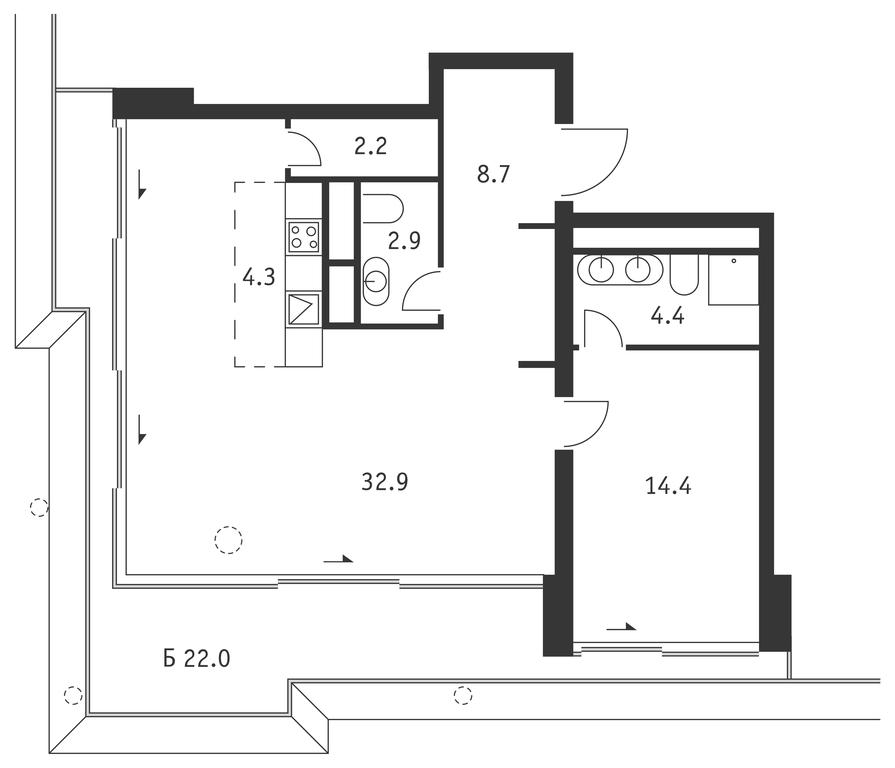 1-BD Apartment Sale, 76.4平方米 at Badaevskiy, Kutuzovsky Avenue, 12с3, Moscow, Russia #1 1-BD Apartment Sale, 76.4平方米 at Badaevskiy, Kutuzovsky Avenue, 12с3, Moscow, Russia #1