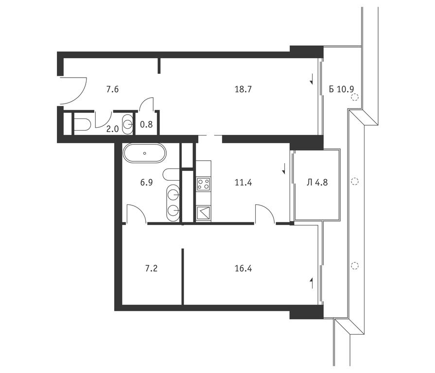 1-BD Apartment Sale, 76.7平方米 at Badaevskiy, Kutuzovsky Avenue, 12с3, Moscow, Russia #1 1-BD Apartment Sale, 76.7平方米 at Badaevskiy, Kutuzovsky Avenue, 12с3, Moscow, Russia #1