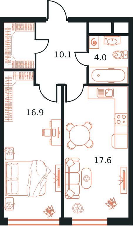 2-BD Apartment Sale, 48.6 sq. m. at West Tower, Aminyevskoye Highway, 6, Moscow, Russia #1 2-BD Apartment Sale, 48.6 sq. m. at West Tower, Aminyevskoye Highway, 6, Moscow, Russia #1