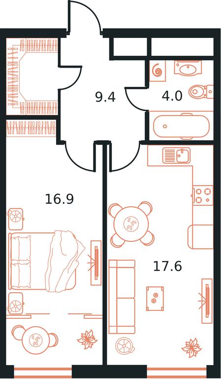 2-BD Apartment Sale, 47.9 sq. m. at West Tower, Aminyevskoye Highway, 6, Moscow, Russia #1 2-BD Apartment Sale, 47.9 sq. m. at West Tower, Aminyevskoye Highway, 6, Moscow, Russia #1