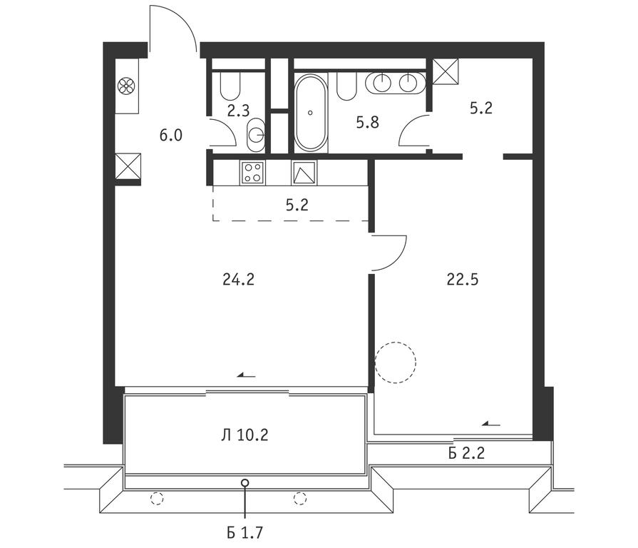 1-BD Apartment Sale, 77.5平方米 at Badaevskiy, Kutuzovsky Avenue, 12с3, Moscow, Russia #1 1-BD Apartment Sale, 77.5平方米 at Badaevskiy, Kutuzovsky Avenue, 12с3, Moscow, Russia #1