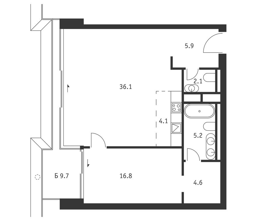 1-BD Apartment Sale, 77.6 sq. m. at Badaevskiy, Kutuzovsky Avenue, 12с3, Moscow, Russia #1 1-BD Apartment Sale, 77.6 sq. m. at Badaevskiy, Kutuzovsky Avenue, 12с3, Moscow, Russia #1