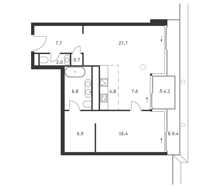 1-BD Apartment Sale, 78平方米 at Badaevskiy, Kutuzovsky Avenue, 12с3, Moscow, Russia #1 1-BD Apartment Sale, 78平方米 at Badaevskiy, Kutuzovsky Avenue, 12с3, Moscow, Russia #1