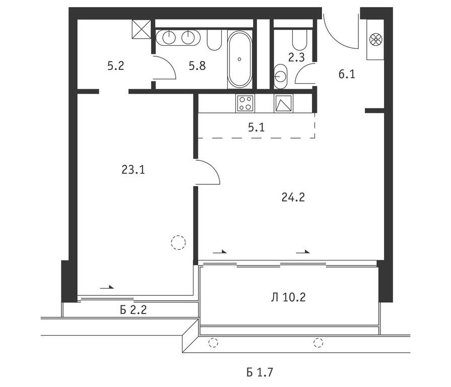 Продажа 1-комн. квартиры, 78,1 м² в ЖК «Бадаевский», Кутузовский проспект, 12с3, Москва, Россия #1