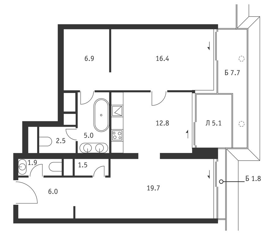 1-BD Apartment Sale, 78.1平方米 at Badaevskiy, Kutuzovsky Avenue, 12с3, Moscow, Russia #1 1-BD Apartment Sale, 78.1平方米 at Badaevskiy, Kutuzovsky Avenue, 12с3, Moscow, Russia #1