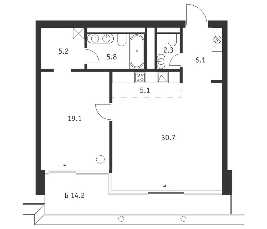 1-BD Apartment Sale, 78.6平方米 at Badaevskiy, Kutuzovsky Avenue, 12с3, Moscow, Russia #1 1-BD Apartment Sale, 78.6平方米 at Badaevskiy, Kutuzovsky Avenue, 12с3, Moscow, Russia #1
