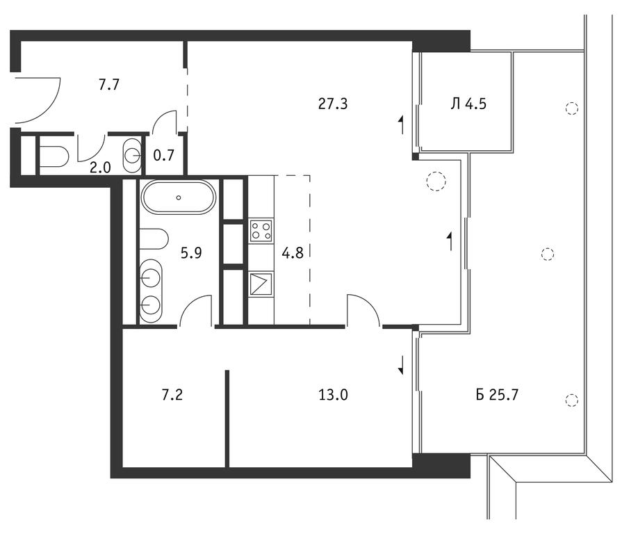 1-BD Apartment Sale, 78.6平方米 at Badaevskiy, Kutuzovsky Avenue, 12с3, Moscow, Russia #1 1-BD Apartment Sale, 78.6平方米 at Badaevskiy, Kutuzovsky Avenue, 12с3, Moscow, Russia #1