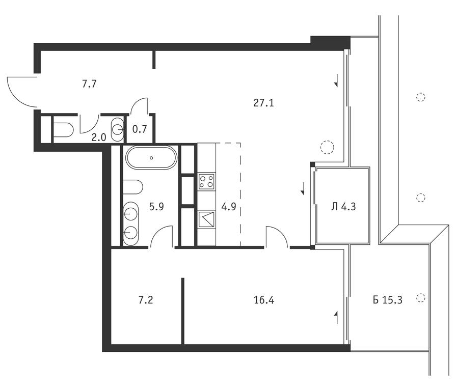 1-BD Apartment Sale, 78.7平方米 at Badaevskiy, Kutuzovsky Avenue, 12с3, Moscow, Russia #1 1-BD Apartment Sale, 78.7平方米 at Badaevskiy, Kutuzovsky Avenue, 12с3, Moscow, Russia #1