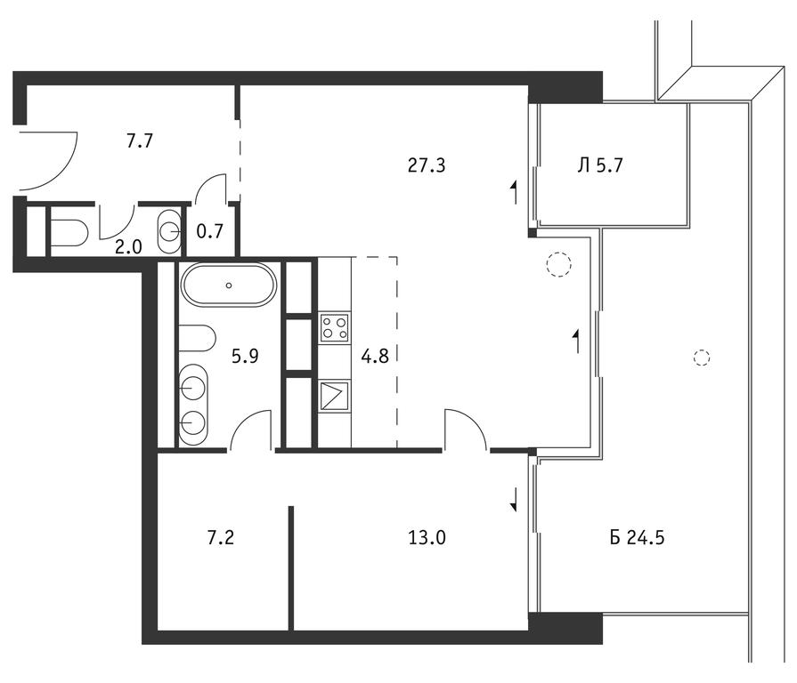 1-BD Apartment Sale, 78.9 sq. m. at Badaevskiy, Kutuzovsky Avenue, 12с3, Moscow, Russia #1 1-BD Apartment Sale, 78.9 sq. m. at Badaevskiy, Kutuzovsky Avenue, 12с3, Moscow, Russia #1