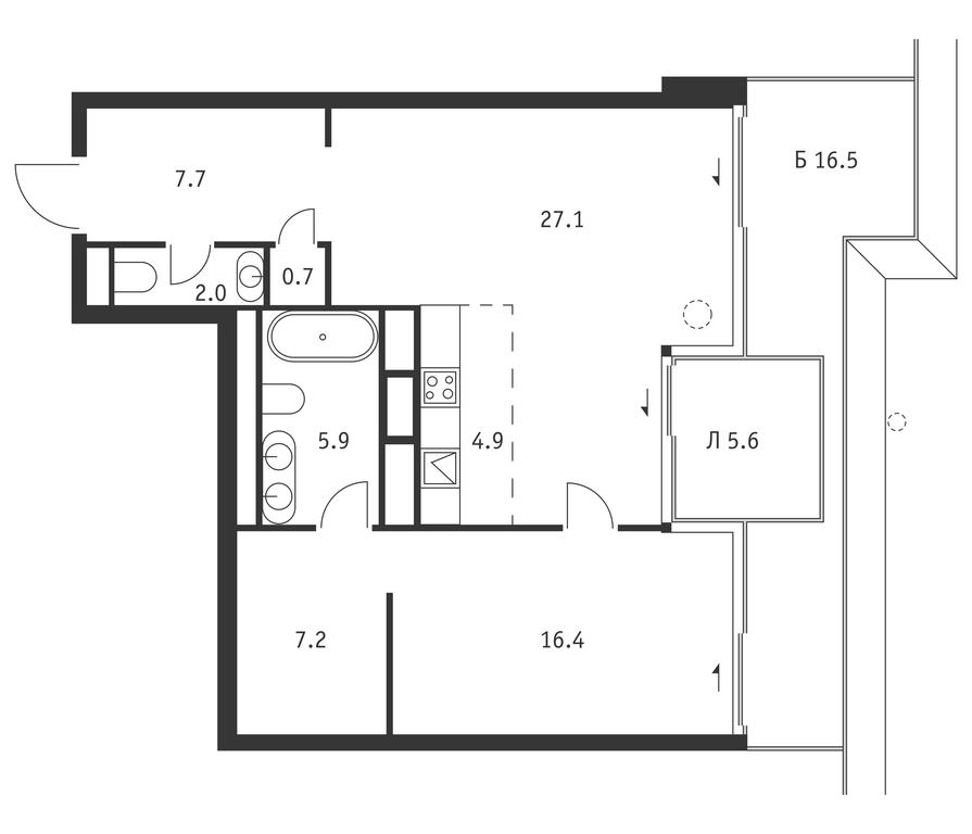 1-BD Apartment Sale, 79.7平方米 at Badaevskiy, Kutuzovsky Avenue, 12с3, Moscow, Russia #1 1-BD Apartment Sale, 79.7平方米 at Badaevskiy, Kutuzovsky Avenue, 12с3, Moscow, Russia #1