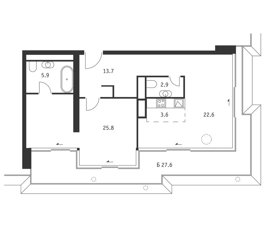 1-BD Apartment Sale, 82.8 sq. m. at Badaevskiy, Kutuzovsky Avenue, 12с3, Moscow, Russia #1 1-BD Apartment Sale, 82.8 sq. m. at Badaevskiy, Kutuzovsky Avenue, 12с3, Moscow, Russia #1