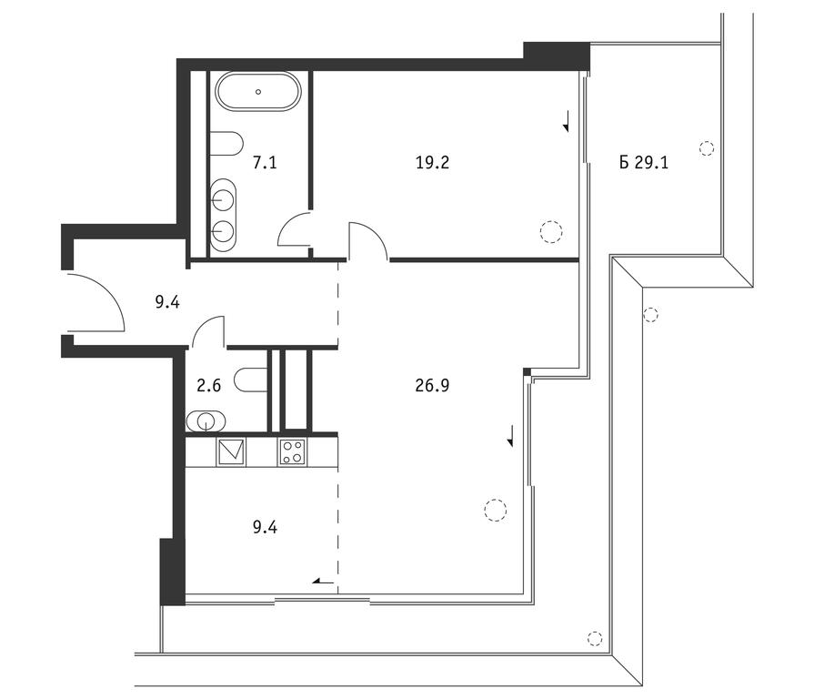1-BD Apartment Sale, 83.3平方米 at Badaevskiy, Kutuzovsky Avenue, 12с3, Moscow, Russia #1 1-BD Apartment Sale, 83.3平方米 at Badaevskiy, Kutuzovsky Avenue, 12с3, Moscow, Russia #1