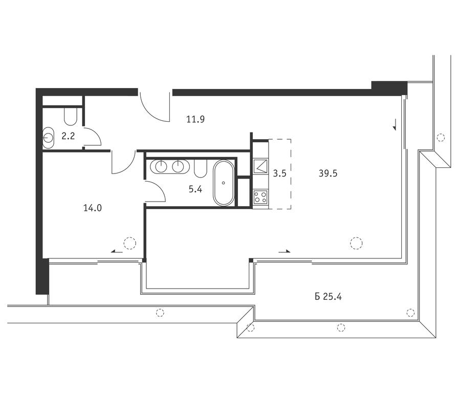 1-BD Apartment Sale, 84.1 sq. m. at Badaevskiy, Kutuzovsky Avenue, 12с3, Moscow, Russia #1