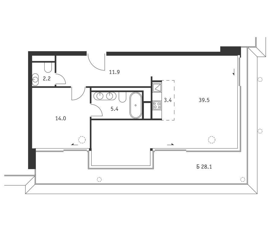 1-BD Apartment Sale, 84.8平方米 at Badaevskiy, Kutuzovsky Avenue, 12с3, Moscow, Russia #1