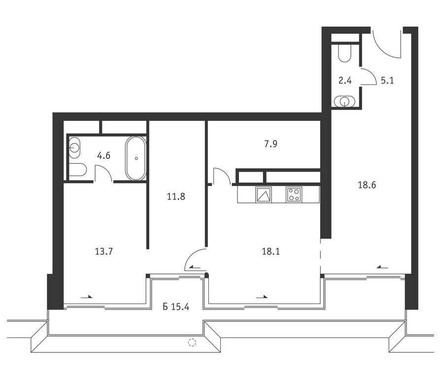 1-BD Apartment Sale, 86.8平方米 at Badaevskiy, Kutuzovsky Avenue, 12с3, Moscow, Russia #1 1-BD Apartment Sale, 86.8平方米 at Badaevskiy, Kutuzovsky Avenue, 12с3, Moscow, Russia #1