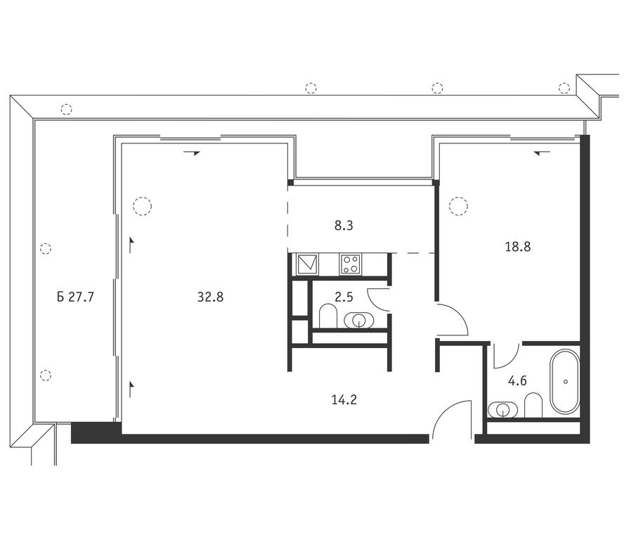 1-BD Apartment Sale, 89.5平方米 at Badaevskiy, Kutuzovsky Avenue, 12с3, Moscow, Russia #1 1-BD Apartment Sale, 89.5平方米 at Badaevskiy, Kutuzovsky Avenue, 12с3, Moscow, Russia #1