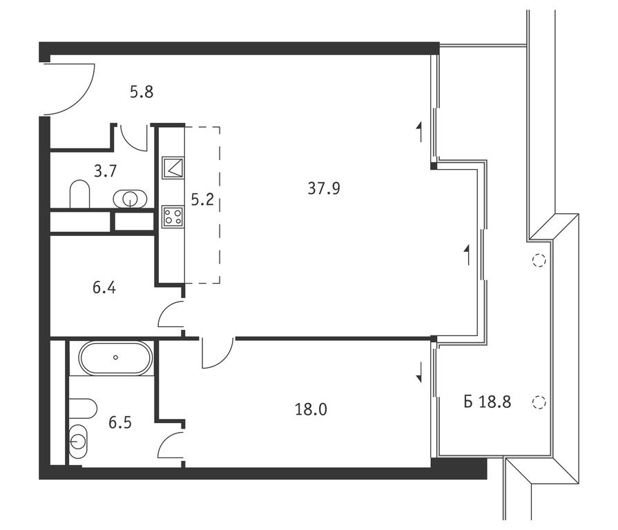 1-BD Apartment Sale, 89.9 sq. m. at Badaevskiy, Kutuzovsky Avenue, 12с3, Moscow, Russia #1 1-BD Apartment Sale, 89.9 sq. m. at Badaevskiy, Kutuzovsky Avenue, 12с3, Moscow, Russia #1