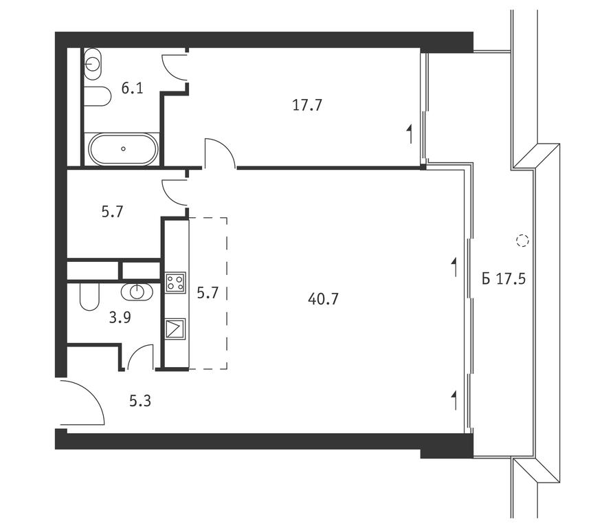 1-BD Apartment Sale, 90.4 sq. m. at Badaevskiy, Kutuzovsky Avenue, 12с3, Moscow, Russia #1