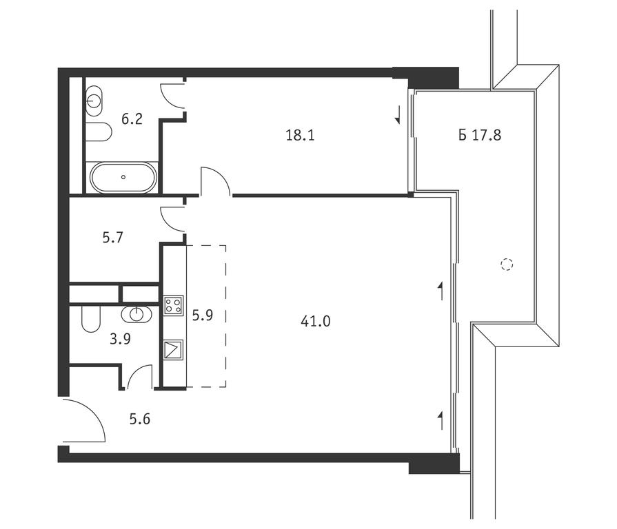1-BD Apartment Sale, 91.7 sq. m. at Badaevskiy, Kutuzovsky Avenue, 12с3, Moscow, Russia #1 1-BD Apartment Sale, 91.7 sq. m. at Badaevskiy, Kutuzovsky Avenue, 12с3, Moscow, Russia #1