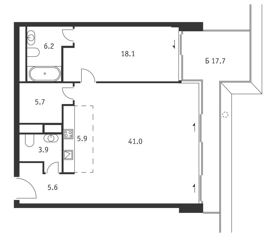 1-BD Apartment Sale, 91.7 sq. m. at Badaevskiy, Kutuzovsky Avenue, 12с3, Moscow, Russia #1 1-BD Apartment Sale, 91.7 sq. m. at Badaevskiy, Kutuzovsky Avenue, 12с3, Moscow, Russia #1