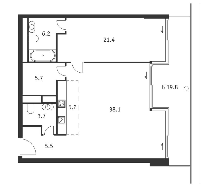 1-BD Apartment Sale, 91.7平方米 at Badaevskiy, Kutuzovsky Avenue, 12с3, Moscow, Russia #1 1-BD Apartment Sale, 91.7平方米 at Badaevskiy, Kutuzovsky Avenue, 12с3, Moscow, Russia #1