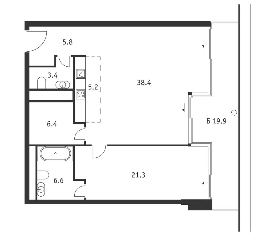 1-BD Apartment Sale, 93.1平方米 at Badaevskiy, Kutuzovsky Avenue, 12с3, Moscow, Russia #1 1-BD Apartment Sale, 93.1平方米 at Badaevskiy, Kutuzovsky Avenue, 12с3, Moscow, Russia #1